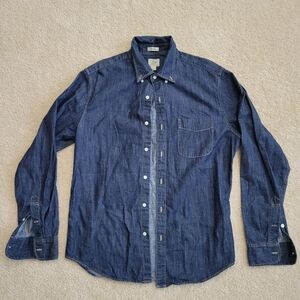 J.Crew Classic Denim Button Down Shirt Men’s Medium Dark Wash Ameeicana Staple